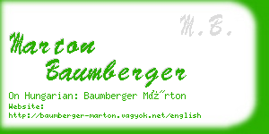 marton baumberger business card